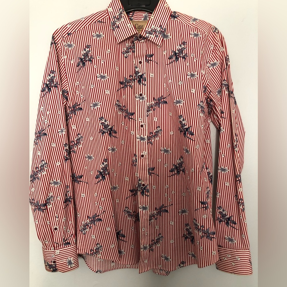 Men’s shirt floral stripes
